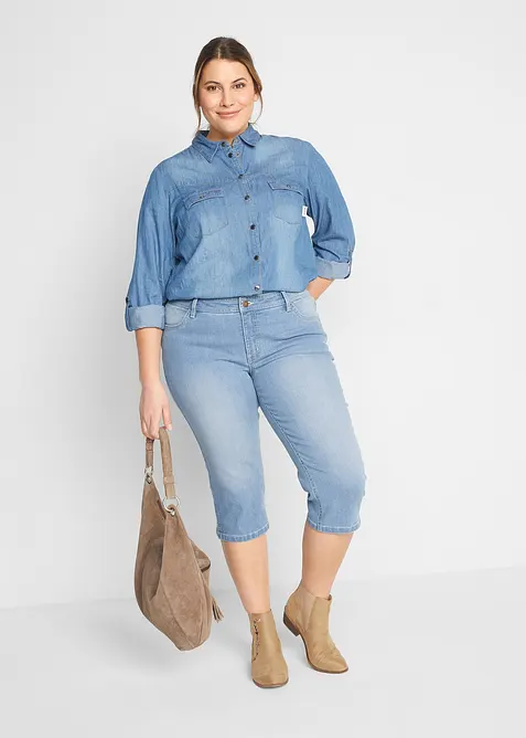 Jeans capri elasticizzati comfort (pacco da 2), bonprix