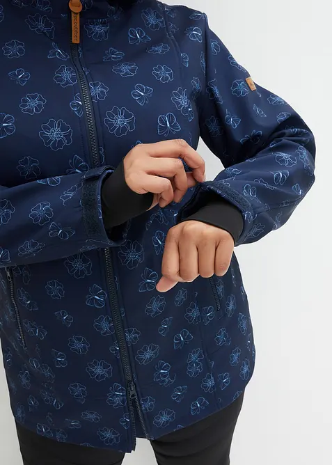 Softshell idrorepellente in fantasia floreale, bonprix