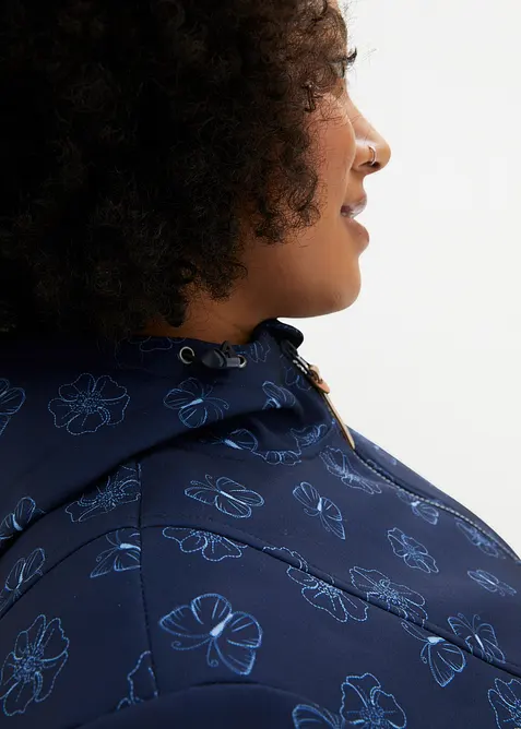 Softshell idrorepellente in fantasia floreale, bonprix