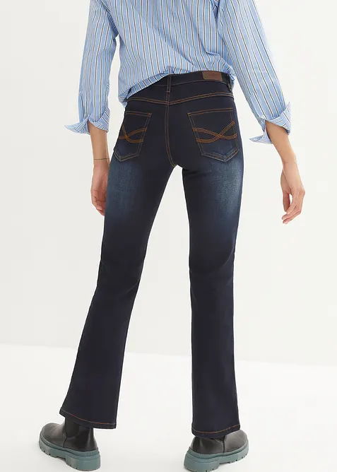 Jeans bootcut con effetto modellante, vita media, bonprix