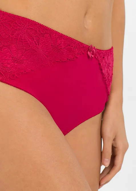 Slip alto con pizzo (pacco da 2), bonprix