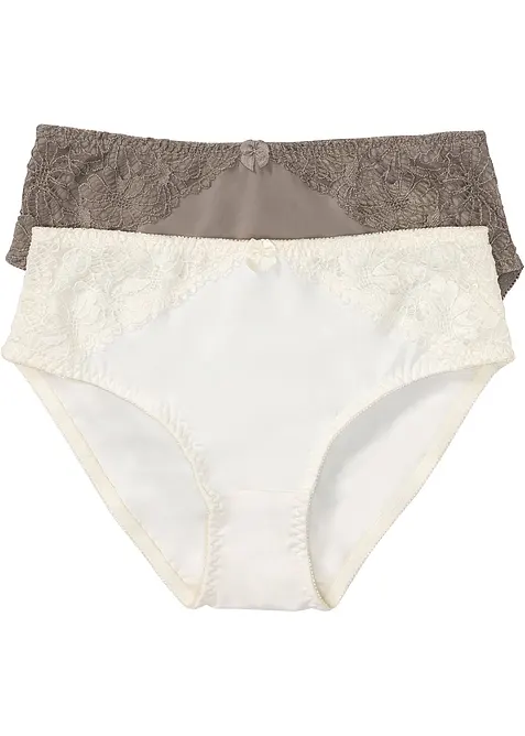 Slip alto con pizzo (pacco da 2), bonprix