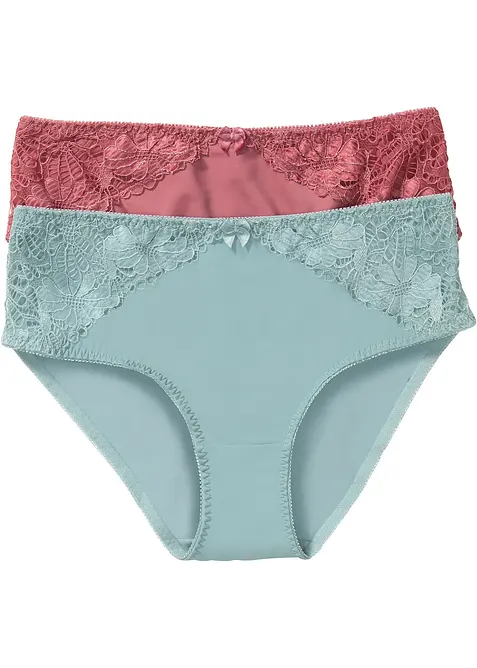 Slip alto con pizzo (pacco da 2), bonprix