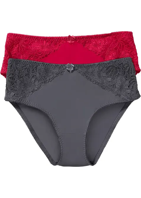 Slip alto con pizzo (pacco da 2), bonprix