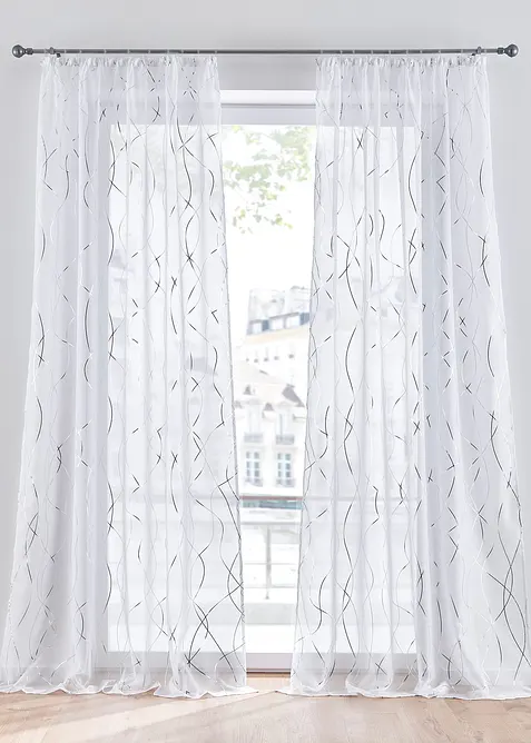 Tenda trasparente con fantasia lucida e poliestere riciclato (pacco da 1), bonprix