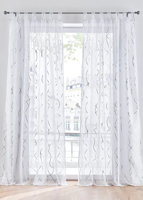 Tenda trasparente con fantasia lucida e poliestere riciclato (pacco da 1), bonprix
