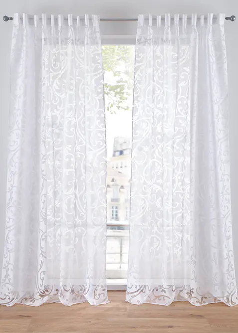 Tenda in tessuto devoré con tralci (pacco da 1), bonprix