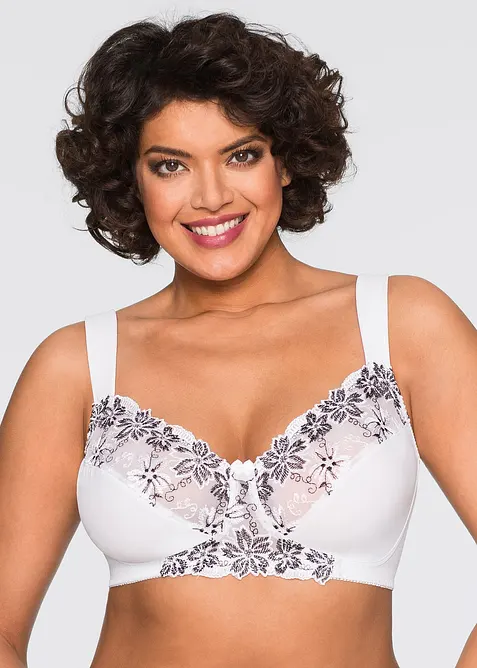 Reggiseno senza ferretto (pacco da 2) con poliammide riciclata, bonprix