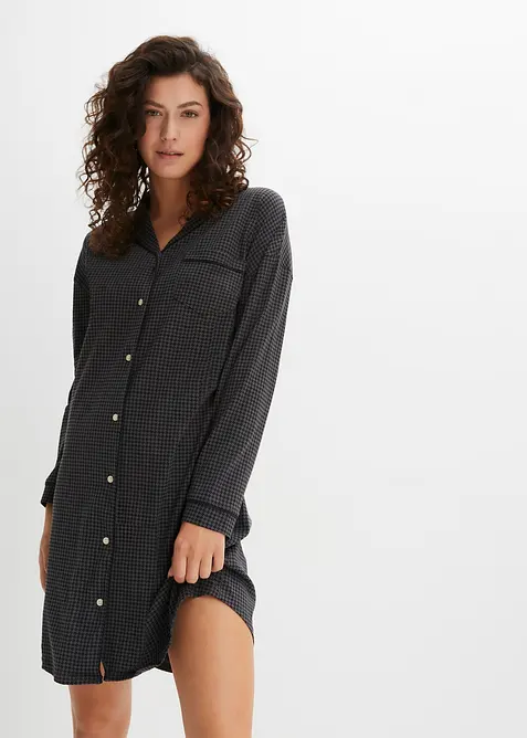 Camicia da notte oversize in puro cotone, bonprix
