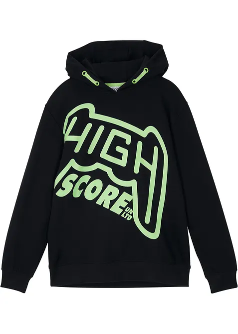 Felpa con cappuccio in puro cotone biologico, bonprix