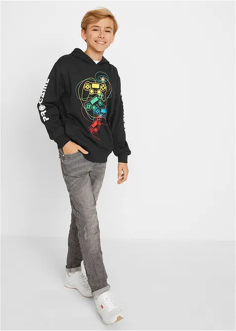 Felpa con cappuccio in puro cotone biologico, bonprix