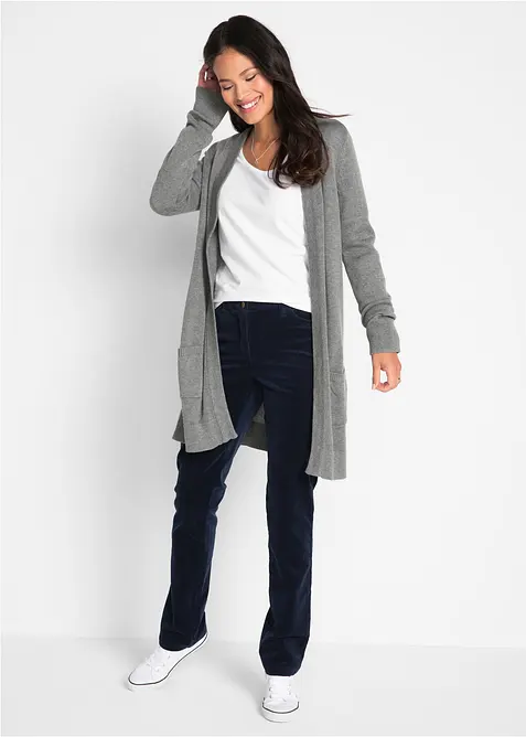 Maglia elasticizzata aderente a maniche  lunghe, bonprix