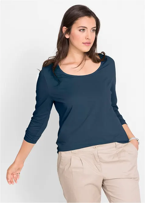 Maglia elasticizzata aderente a maniche  lunghe, bonprix