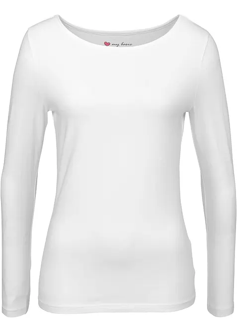 Maglia elasticizzata aderente a maniche  lunghe, bonprix