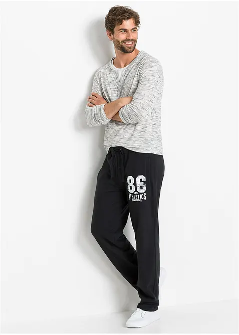 Pantaloni da jogging con dettagli sportivi in puro cotone biologico, bonprix
