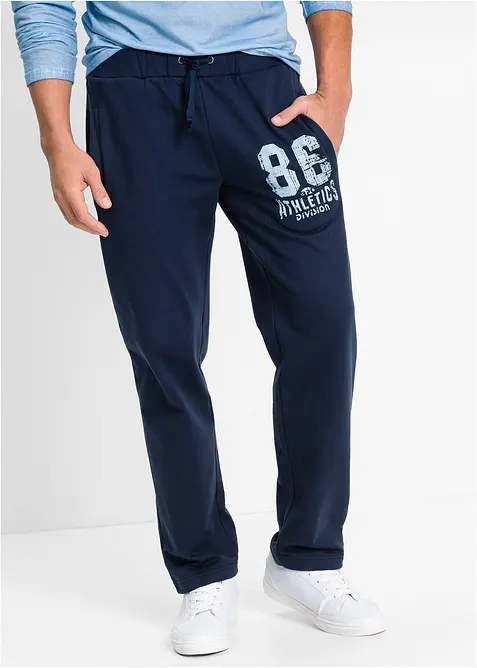 Pantaloni da jogging con dettagli sportivi in puro cotone biologico, bonprix