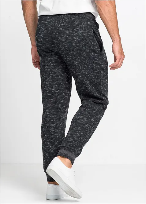 Pantaloni da jogging melange con bordi a costine, bonprix