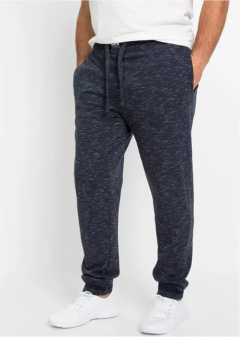 Pantaloni da jogging melange con bordi a costine, bonprix