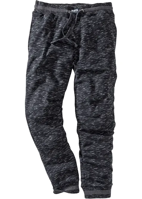 Pantaloni da jogging melange con bordi a costine, bonprix