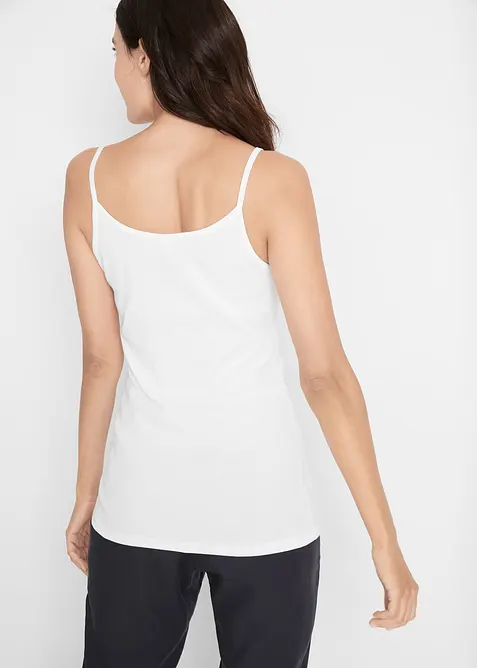 Top con spalline sottili in puro cotone (pacco da 3), bonprix