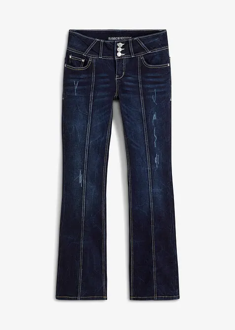 Jeans bootcut elasticizzati, vita media, bonprix