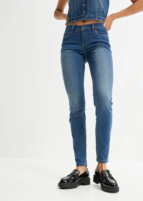 Jeans skinny elasticizzati, vita media, bonprix