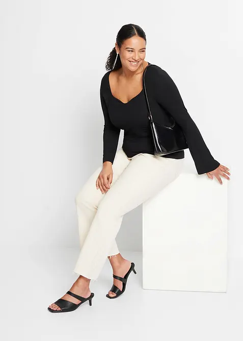 Maglia a maniche lunghe in misto viscosa, bonprix