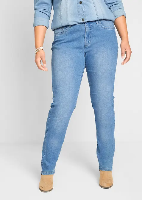 Jeans elasticizzati straight, vita media, bonprix