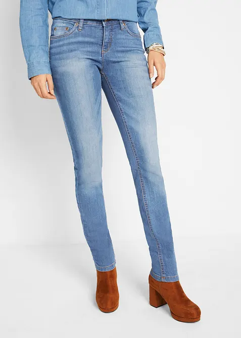 Jeans skinny elasticizzati, vita media, bonprix