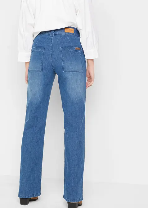Jeans elasticizzati straight, vita alta, bonprix