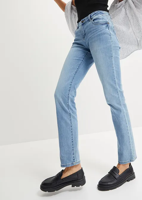 Jeans elasticizzati straight,  vita media, bonprix