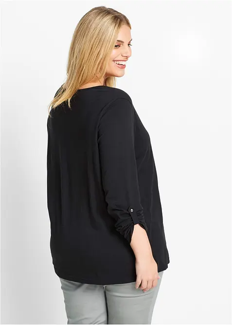 Maglia con bottoncini in puro cotone biologico, bonprix