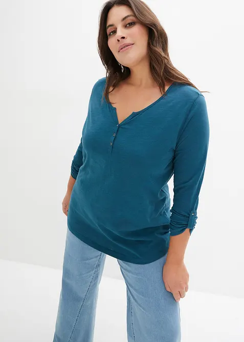 Maglia con bottoncini in puro cotone biologico, bonprix