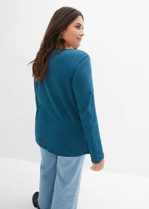 Maglia con bottoncini in puro cotone biologico, bonprix