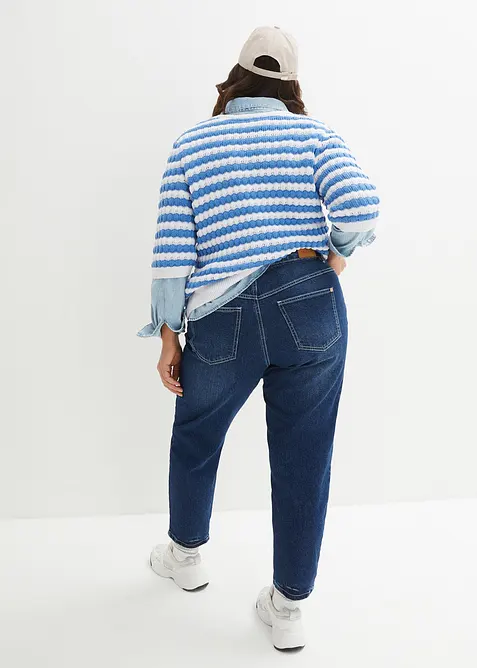 Mom jeans cropped low stretch, vita alta, bonprix