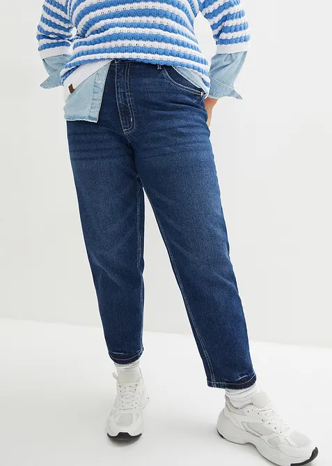 Mom jeans cropped low stretch, vita alta, bonprix