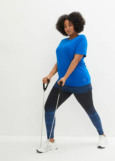 T-shirt lunga per sport effetto 2 in 1, bonprix