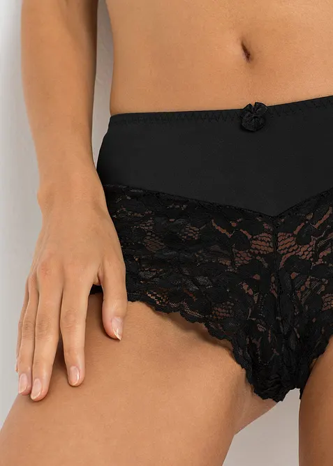 Culotte a vita alta con pizzo, bonprix