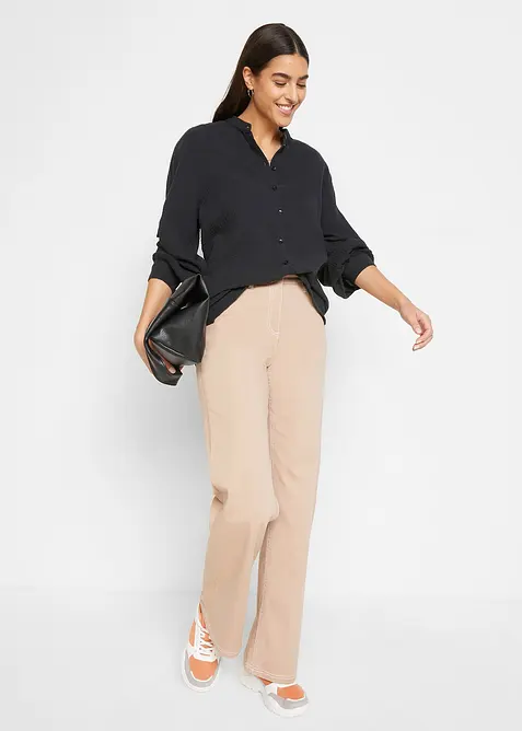 Camicia lunga in vaporosa mussola di cotone, bonprix