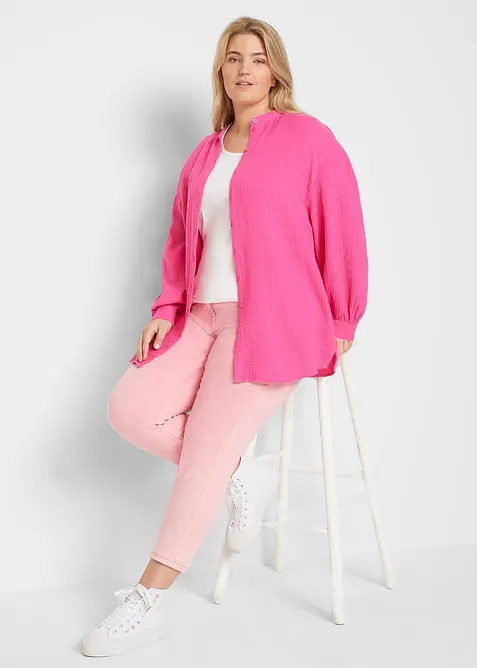 Camicia lunga in vaporosa mussola di cotone, bonprix