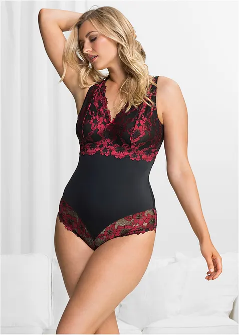Body senza ferretto con pizzo floreale, bonprix