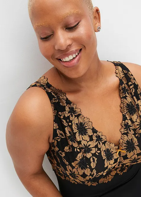 Body senza ferretto con pizzo floreale, bonprix