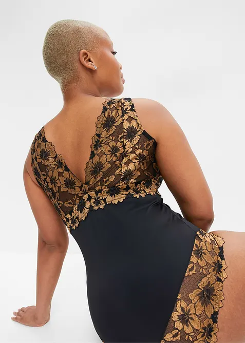 Body senza ferretto con pizzo floreale, bonprix