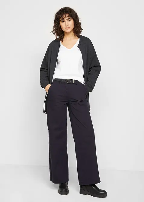 Maglia a maniche lunghe con scollo a V in cotone biologico, bonprix