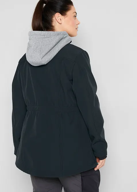 Giacca lunga 2 in 1 in softshell idrorepellente, bonprix