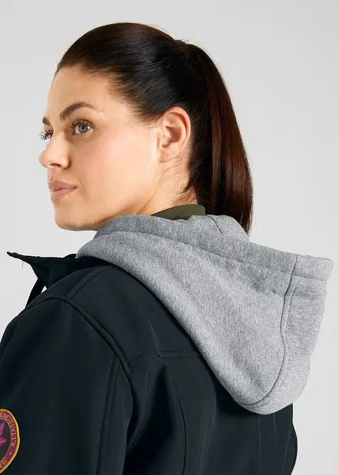 Giacca lunga 2 in 1 in softshell idrorepellente, bonprix