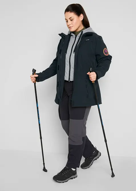 Giacca lunga 2 in 1 in softshell idrorepellente, bonprix