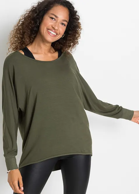 Maglia lunga con top in misto viscosa, bonprix