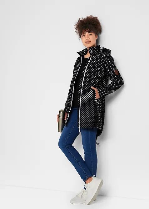 Giacca lunga in softshell,  leggera e idrorepellente, bonprix