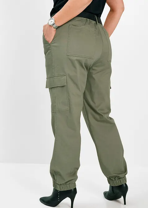 Pantaloni cargo elasticizzati con cotone, bonprix